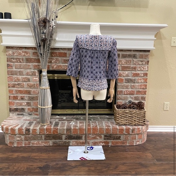 Japna purple multi-patterned 3/4 sleeve top / XS /Excellent condition - Picture 9 of 12